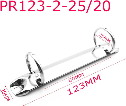 5pcs top binding 2 Ring Binder Mechanism, 2 O rings, 20mm Base Width,123mm=4.8 inch overall length,Top-Binding on The 8.5” Edge of a Letter Size P...