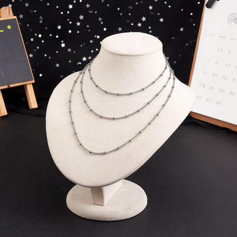 COGCHARGER 5M Stainless Steel Satellite Chains Rainbow Soldered Beads Chain DIY Chain Jewelry Set Making Kit for Jewelry Necklace Bracelet Earring...