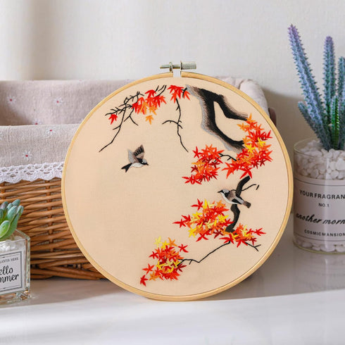 Santune 3 Pack Embroidery Kits for Adults Cross Stitch Kits for Beginners Hand Embroidery with Bird Patterns and Instructions Hobby Kits for Adult...