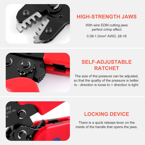 Knoweasy JST Crimper and Molex Crimper Compatible with JST, Dupont, Molex terminals - Precision JST Crimp Tool...