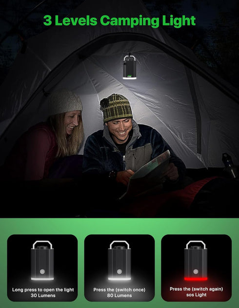 Mini Air Pump Protable,Camping Gear Must Haves,Rechargeable Powered Air Pump,Small Travel Air Pump for Inflate Deflate with Camping Lights,for Raf...