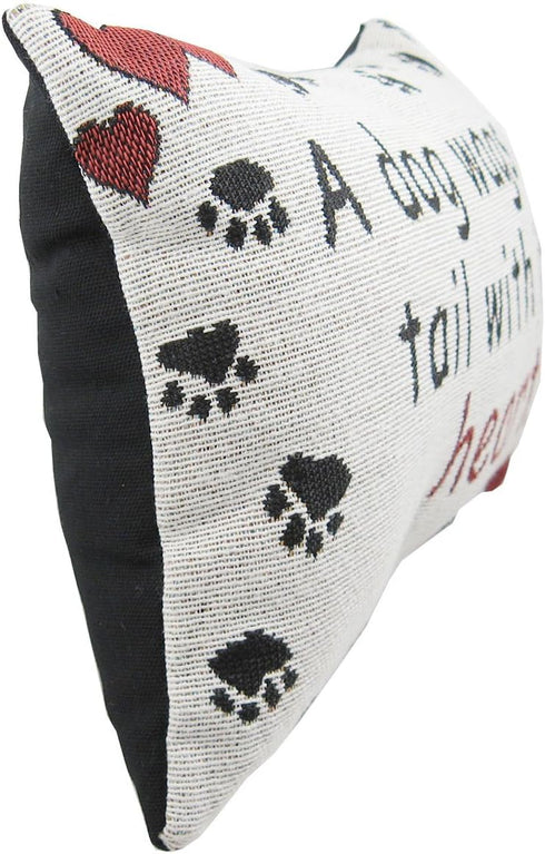 A Dog Wags Its Tail With Its Heart Throw Pillow - USA Made - 12-1/2 by 8-1/2-Inch...