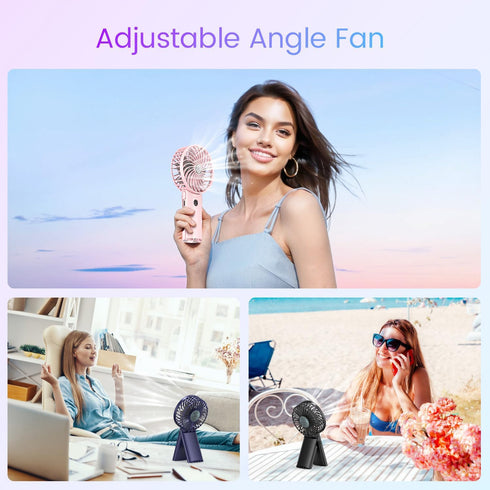 Handheld Portable Mini Fan Rechargeable: Small Hand Personal Fans Tripod 4 Speed Wind Cooling Air Cool Blow for Travel Face lash Indoor Outdoor De...