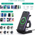 ORIA Wireless Charger, 3 in 1 Foldable Wireless Charging Stand, 15W Fast Wireless Charger, Compatible for iOS Phone 11/12/13/14/Pro/Max/i Watch/Ea...