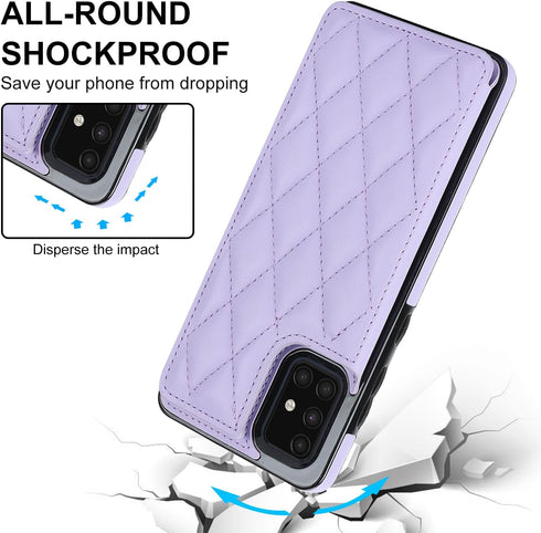 Asuwish Phone Case for Samsung Galaxy A71 5G Wallet Cover with Tempered Glass Screen Protector and Leather RFID Credit Card Holder Stand Slot Rugg...