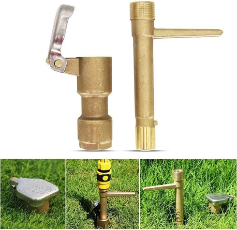 3/4 Inch Brass Quick Coupler Valve Key Garden Hose Underground Irrigation Tool Heavy Duty Sprinkler Key DN20 3/4" (3/4 Inch Key)...