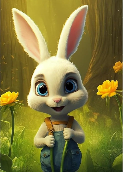 Siyurongg 5D Diamond Painting Kit, Digital Painting Kit - DIY Cartoon Rabbit Theme Full Rhinestone Art Picture, Craft Supplies for Kids and Adults...