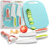 Baketivity Kid Safe Plastic Knives For Real Cooking With Cutting Board, Peeler For Kitchen - Knife Set With Blunt Tip, Dishwasher Safe, BPA Free K...