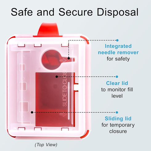 Sharps Container Small - Sharps Containers for Home Use and Labs - Portable Needle Disposal and Travel Size Biohazard Bin - 1 Quart (Pack of 1)...