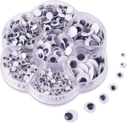 KUUQA 500 Pieces Mixed Wiggle Googly Eyes Self Adhesive Googly Eyes DIY Scrapbooking Crafts...