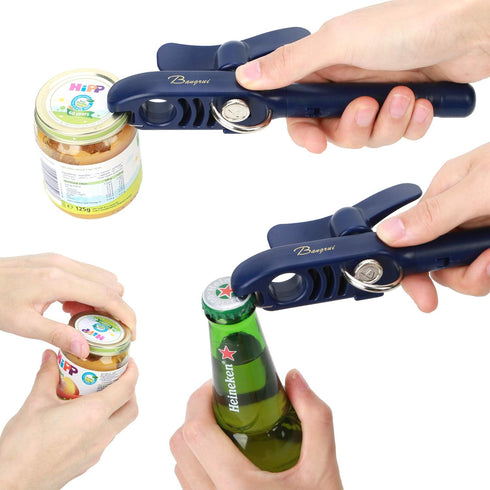 Home Kitchen Restaurant Safety Bottle Jar Wine Manual Can Opener&Bangrui Professional 4-in-1 Can Opener keeps smooth edges. With a corkscrew folde...