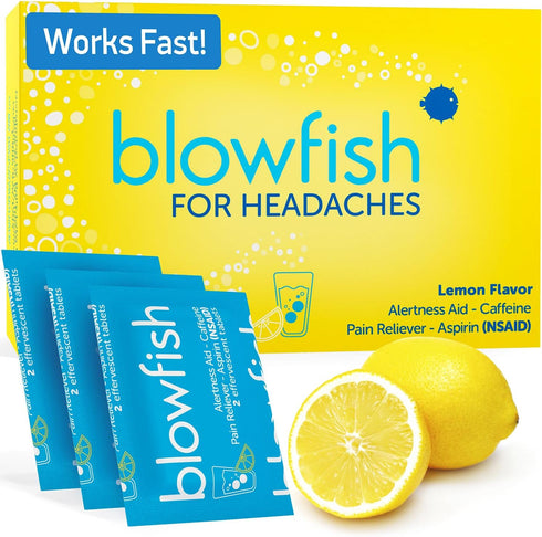 Blowfish for Headaches | New Maximum Strength Effervescent Formula Treats Headaches Fast (1 Pack)...