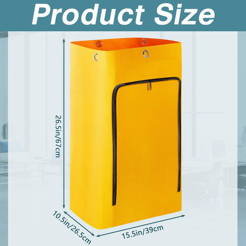 Cleaning Cart Bag Zippered Front Replacement Janitorial Cart Bag 24 Gallon Large Capacity Commercial Cleaning Bags for Cleaning Cart Housekeeping ...