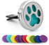 Framendino, 1 Pack Dog Paw Print Essential Car Oil Diffuser Aromatherapy Car Diffuser Vent Clip Stainless Steel Air Freshener Lockets for Men Wome...