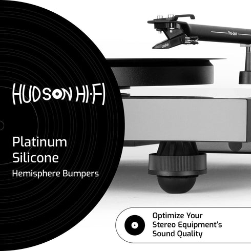 1.25" Platinum Silicone Speaker Isolation Pads - 4-Pack Non-Skid Speaker Pads with Adhesive, Speaker Isolation Feet for Record Player Isolation - ...
