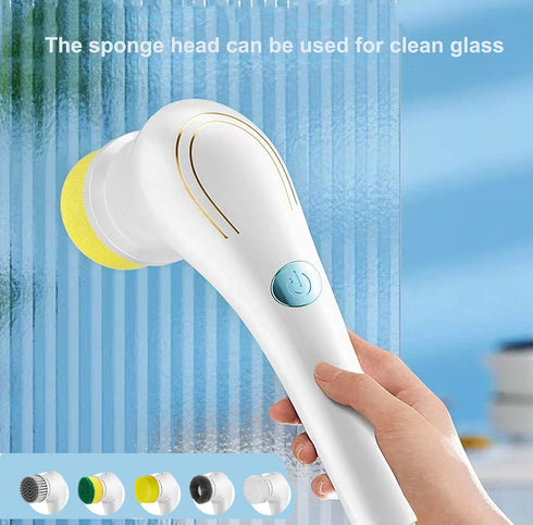 Cordless Electric Spin Scrubber, KIRIKIT Handheld Electric Cleaning Brush with 5 Replaceable Heads for Bathtub/Kitchen/Bathroom/Floor/Dish/Car/Sho...