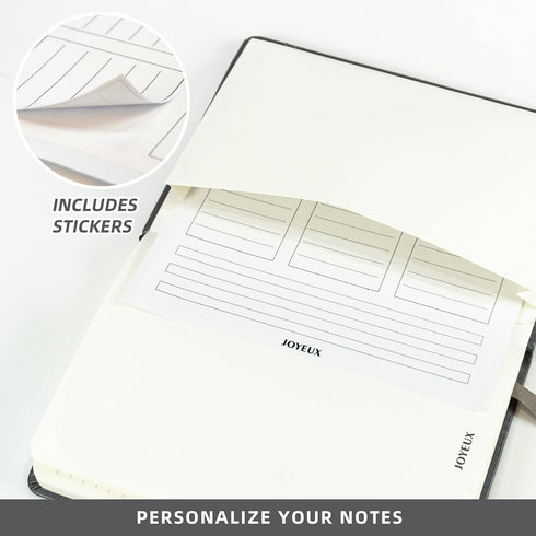 JOYEUX Lined Journal Notebook, 160 Pages Hardcover Journal for Writing, Medium 5.7 inches x 8 inches Notebooks - 100 Gsm Thick A5 Paper (Dark Grey...