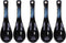 Japanese Ceramic Soup Spoon set of 5 Table spoons for Meals Soups and Ice creams Microwave and Dishwasher Safe Blue and Black...