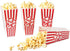 Plastic Popcorn Containers Red & White Striped Retro Style Reusable Popcorn Boxes for Movie Night 4”x8” (4 Pack)...