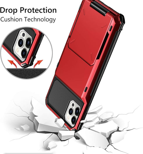 Vofolen Compatible with iPhone 12 Pro Max Case 5G Wallet 4-Card ID Slot Credit Card Holder Flip Hidden Pocket Dual Layer Hybrid TPU Bumper Armor P...