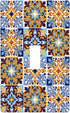 Mexican Talavera Tiles Single Toggle Light Switch Plate Cover Decor Wall Plate Cover For Home Bedroom Kitchen Decorative 4.5 * 2.76 Inches Standar...