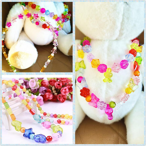 Beads Set for Jewelry Making Kids Adults Children Craft DIY Necklace Bracelets Letter Alphabet Colorful Acrylic Crafting Beads Kit Box with Access...