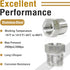 stainless steel reducer Hex bushing, 3/8 male to 1/4 female NPT thread reducing adapter for water line gas oil air hose fuel hydraulic pipe fittin...