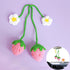 Car Mirror Hanging Accessories,2 Pcs Crochet Strawberry Car Accessories Cute Rearview Mirror Accessories Hanging Car Accessories Car Ornament...