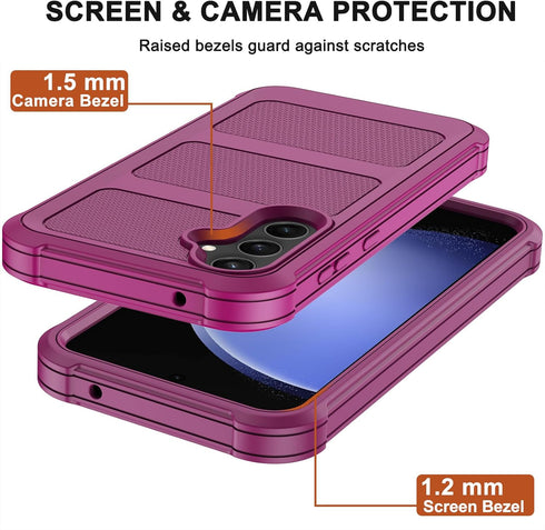 RubCase for Samsung Galaxy S23 FE Case with Belt Clip Holster | Built-in Screen Protector, Heavy Duty Military Grade Shockproof Drop Proof Rugged ...