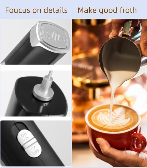 Milk Frother Handheld, Turimon Battery Operated Electric Coffee Frother Wand, Mini Hand Mixer Whisk Machine For Matcha, Latte, Hot Chocolate, Drin...