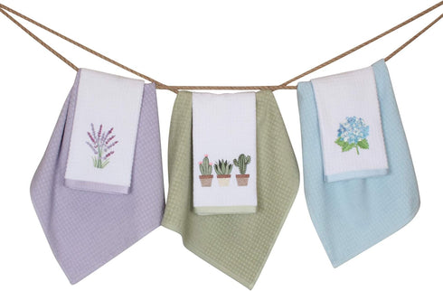 Kitchen Towels - Ultra Soft Cotton and Super Absorbent Dish, Large Kitchen Towel 24x16 Inches, Natural Cotton Dish Towels Pack of 2 (Lavender)...