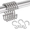 Amazer Shower Curtain Hooks, Plastic Double Shower Curtain Rings, Shower Hooks for Bathroom Shower Curtain Rod - Set of 12, Nickel...