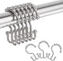 Amazer Shower Curtain Hooks, Plastic Double Shower Curtain Rings, Shower Hooks for Bathroom Shower Curtain Rod - Set of 12, Nickel...