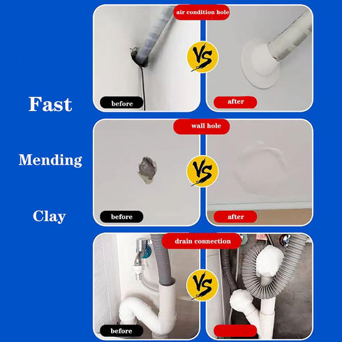 Duct Seal Repair Sealing Clay 5 Pack White Seal Putty, Quick Mending Mud for Drain Connection, Wall Hole, Air Conditioning Hole...