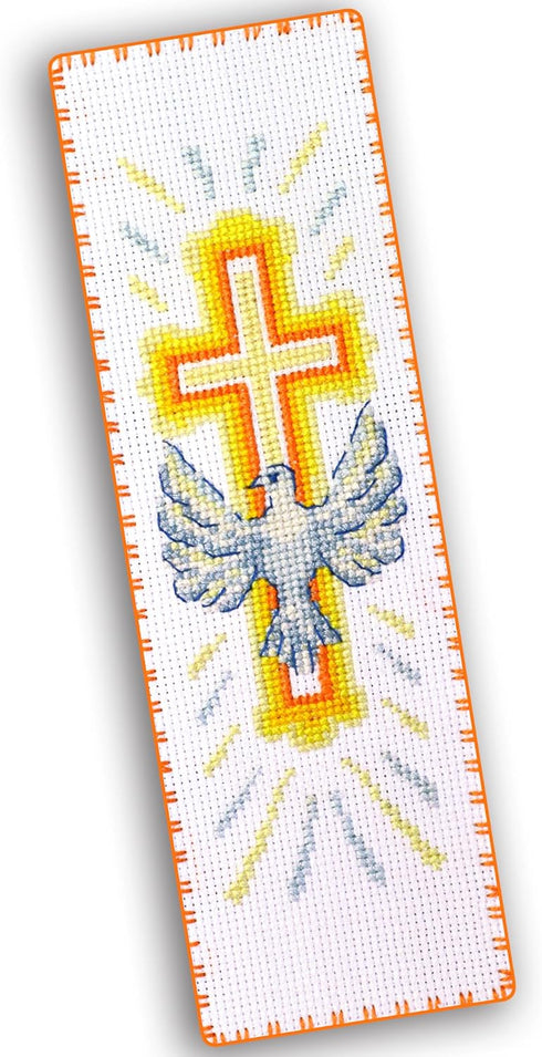 Povitrulya 'Holy Spirit' Counted Cross Stitch Bookmark Kit - DIY Embroidery Set for Adults with Paper Pattern, 16-Count Aida Canvas and Presorted ...