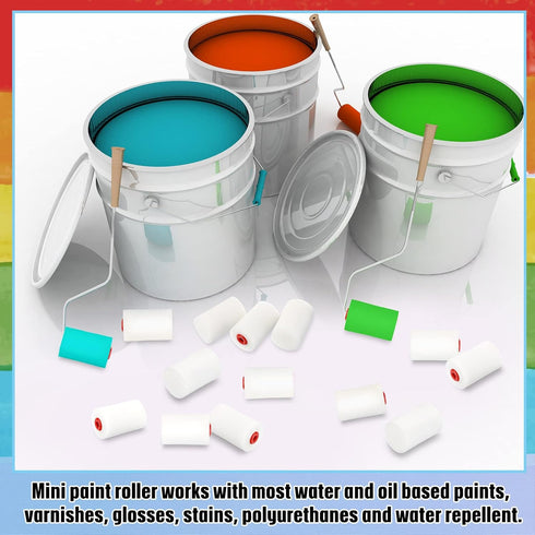 40 Pcs 2 Inch Mini Paint Roller Foam Paint Roller Covers Small High Density Household Paint Roller Covers Sponge Paint Roller Refills for Textured...