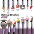 Travel Makeup Brush Set with LED Mirror, Professional and Mini Makeup Brushes Set 14Pcs, Eye Shadows Makeup Set Storage Box (Purplish Black)...