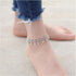 Boho Flower Tassel Ankle Bracelet Silver Bead Dangle Anklet Bracelet Vintage Hollow Flower Chain Anklet Sliver Bead Drop Anklet Foot Chain Jewelry...