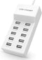 USB Charger Station Block with Rapid Charging Auto Detect Technology Safety Guaranteed 10-Port Family-Sized Smart USB Ports for Multiple Devices S...