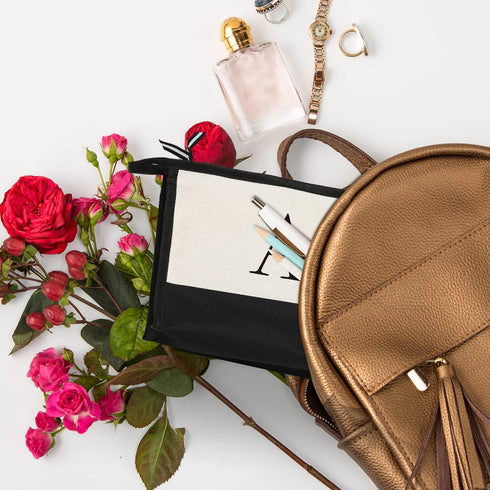 Monogrammed for Women Initial bridesmaid gifts, Personalized monogram Monogram Cosmetic Bag,Travel Makeup Bag Suitable for Wedding weekend Beach G...
