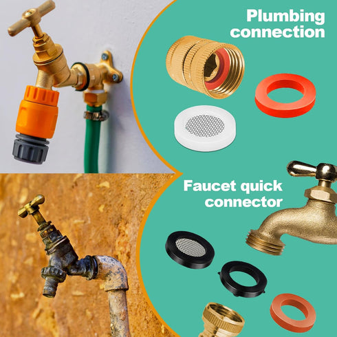 32 Size 258 PC Faucet and Plumbing Rubber Washers Assortment Kit for Assorted Garden Hose Valve Spigot Adapter Splitter Outdoor Faucet Bibb Shower...