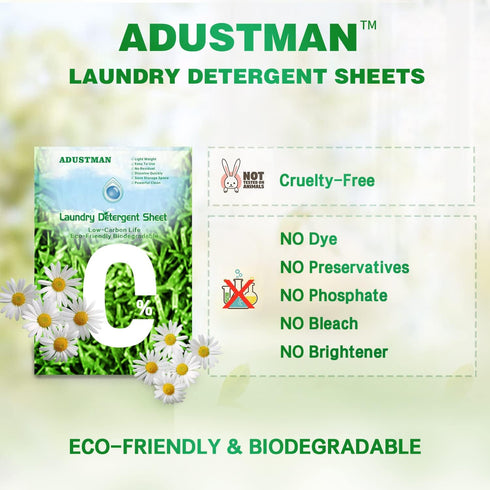 Laundry Detergent Sheets (Strips) Liquidless 62 Loads Fresh Eco Friendly Hypoallergenic Kind For Sensitive Skin,Plastic Free Low Sudsing Washing S...