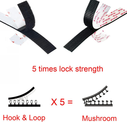 Dual Lock Fastener 2in x 4in 4pcs,Reclosable Interlocking Tape Heavy Duty EZ Pass Holder, Adhesive Hook Lock Sticky Back Mushroom Mounting Tape Bl...