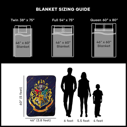 Northwest Harry Potter Micro Raschel Throw Blanket, 46" x 60", House Pinstripes...