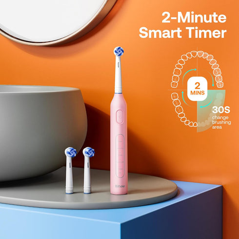 Bitvae R1 Rotating Electric Toothbrush with 8 Brush Heads for Adults and Kids, 5 Modes Rechargeable Power Toothbrush, 3 Hours Fast Charge for 60 D...