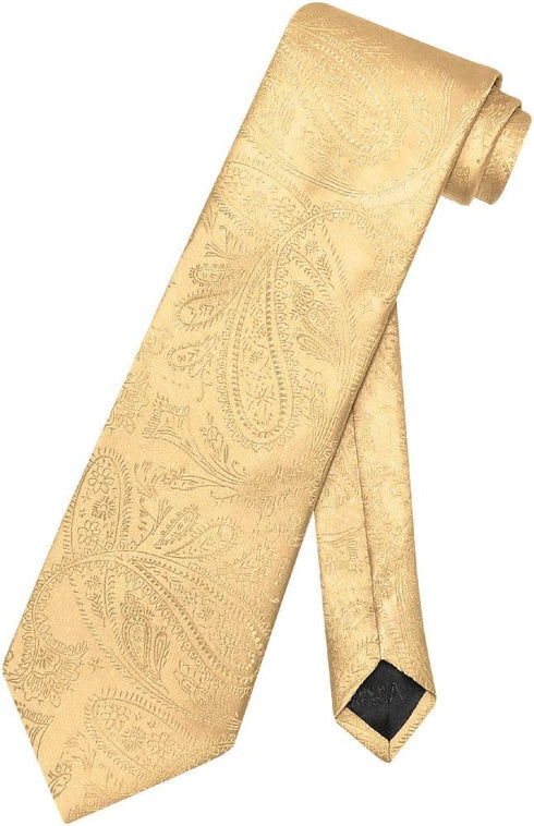 Vesuvio Napoli NeckTie GOLD Color Paisley Design Men's Neck Tie...