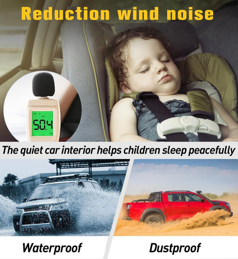 Car Door Rubber Seal Strip Adhesive Double Layer 5 Hole Rubber Automotive Weather Stripping Universal Auto Door Soundproofing Weatherstrip Fit Tru...