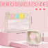 Hillban 2 Pcs Gifts Chenille Letter Bags Preppy Patch Makeup Bag Flat Clear Pouch PVC Organizer Purse Waterproof Travel Cosmetic Bag Portable Toil...