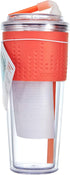 Copco Lock-n-Roll Double Wall Tritian Spill-Proof Tumbler with Soft Grip Sleeve and Patented Flip Up Straw, 20-Ounce, Coral...