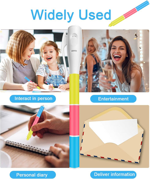 Invisible Ink Pen with UV Flashlight, Spy Pen Black Light Markers for Kids and Adults, Disappearing Ink for Secret Notes, Magic Pens Fit for Chris...